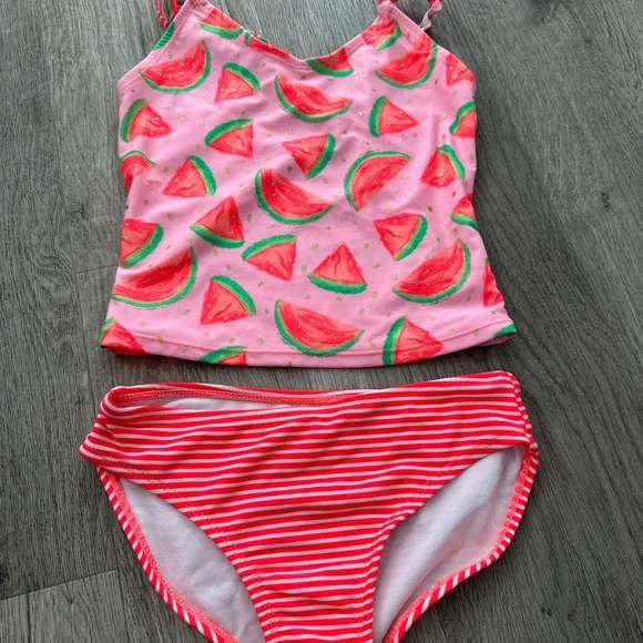 Cat & Jack Pink Watermelon Swimsuit - Picture 1 of 5